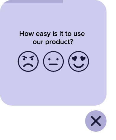 Website feedback survey example on a product page